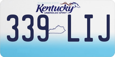 KY license plate 339LIJ