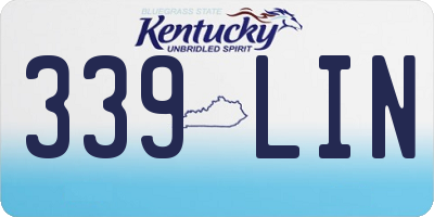 KY license plate 339LIN