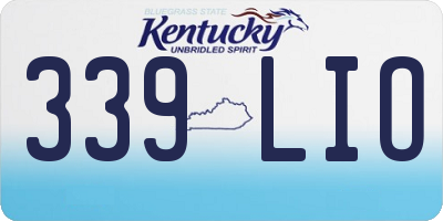 KY license plate 339LIO