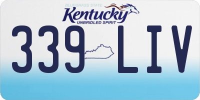 KY license plate 339LIV