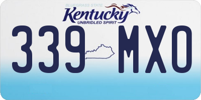 KY license plate 339MXO