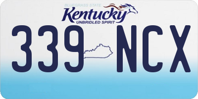 KY license plate 339NCX