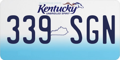 KY license plate 339SGN