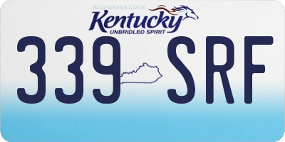 KY license plate 339SRF