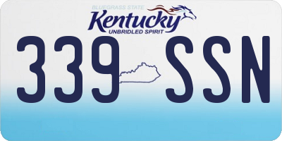 KY license plate 339SSN