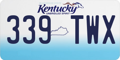 KY license plate 339TWX