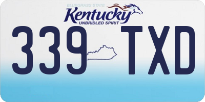 KY license plate 339TXD