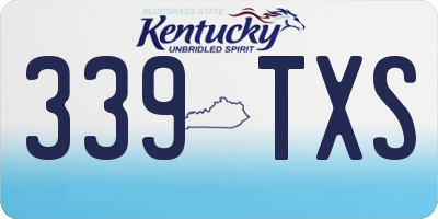 KY license plate 339TXS