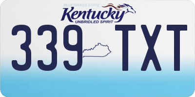 KY license plate 339TXT