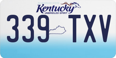 KY license plate 339TXV