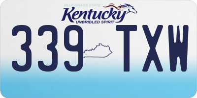 KY license plate 339TXW