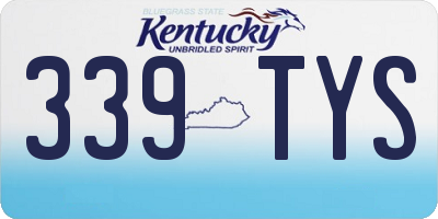 KY license plate 339TYS