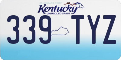 KY license plate 339TYZ