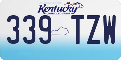 KY license plate 339TZW