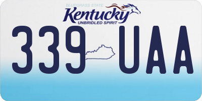 KY license plate 339UAA