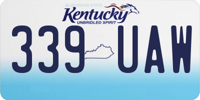 KY license plate 339UAW