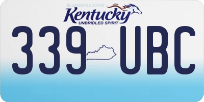 KY license plate 339UBC