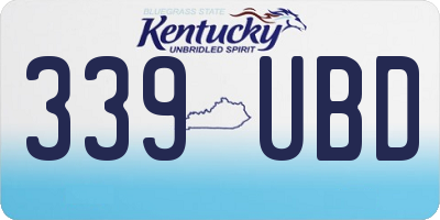 KY license plate 339UBD