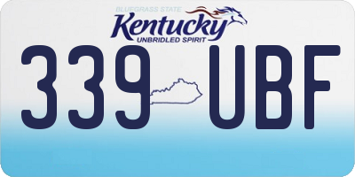 KY license plate 339UBF