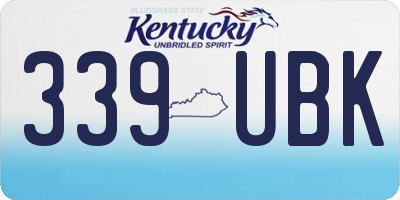 KY license plate 339UBK