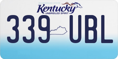 KY license plate 339UBL