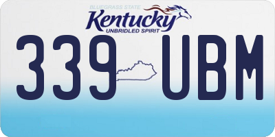 KY license plate 339UBM