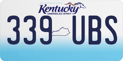 KY license plate 339UBS