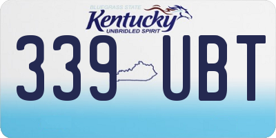 KY license plate 339UBT