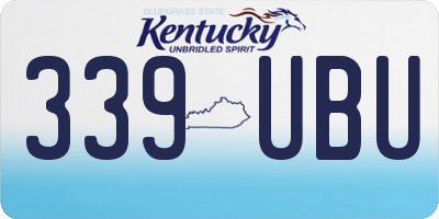 KY license plate 339UBU