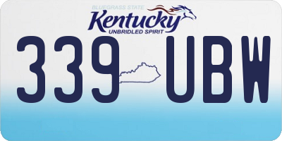 KY license plate 339UBW