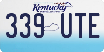 KY license plate 339UTE