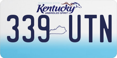 KY license plate 339UTN