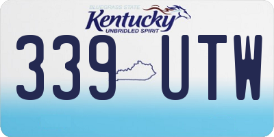 KY license plate 339UTW
