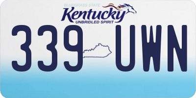 KY license plate 339UWN