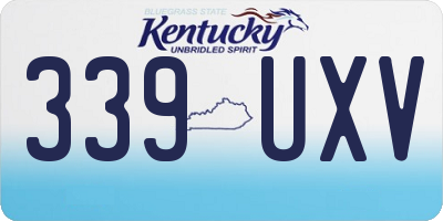 KY license plate 339UXV
