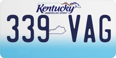 KY license plate 339VAG