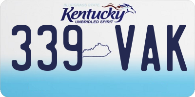 KY license plate 339VAK