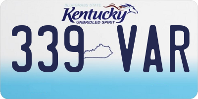 KY license plate 339VAR