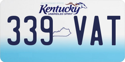 KY license plate 339VAT