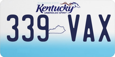KY license plate 339VAX