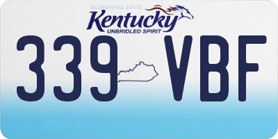 KY license plate 339VBF
