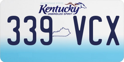 KY license plate 339VCX