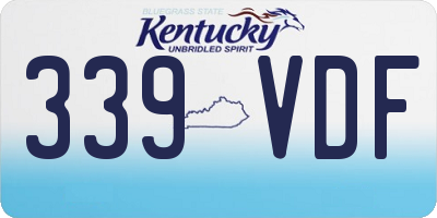 KY license plate 339VDF
