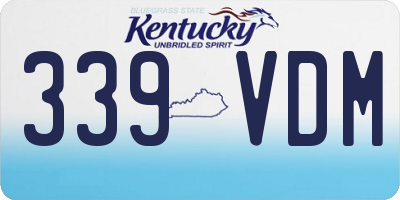 KY license plate 339VDM