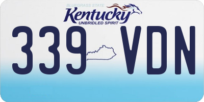 KY license plate 339VDN