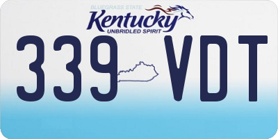 KY license plate 339VDT