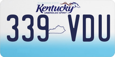 KY license plate 339VDU