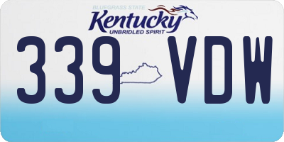 KY license plate 339VDW