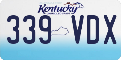KY license plate 339VDX