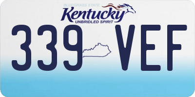 KY license plate 339VEF